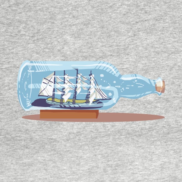 Bottle in a boat by Eva Viñes